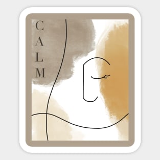 Brown & Beige Calm Abstract Art Sticker